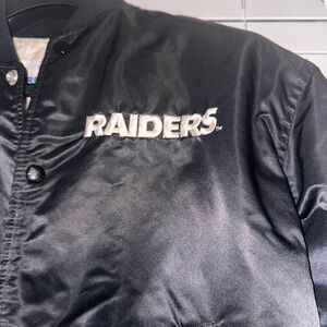 Starter Vintage 90s Oakland Raiders Bomber Jacket Large Raiders Logo on Back